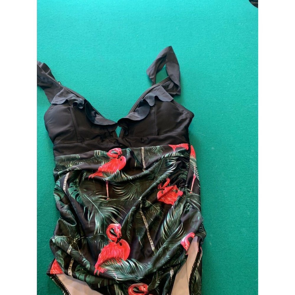 Sporlike Women's One Piece Swimsuit Ruffle Cut Outs Size Medium